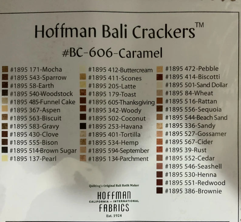 Carmel Bali Crackers 10"x10", BC-606, 40 Precut Ten Inch Pieces, Hoffman Handpainted Batik Squares, RARE Discontinued, Gift Quilt Runner