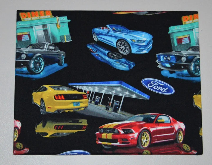 Ford Mustang Fabric Sold by the Half Yard, Ford Mustang Quilt Gift Bed Quilt Wall Hanging Placemats, Sykel Fabric