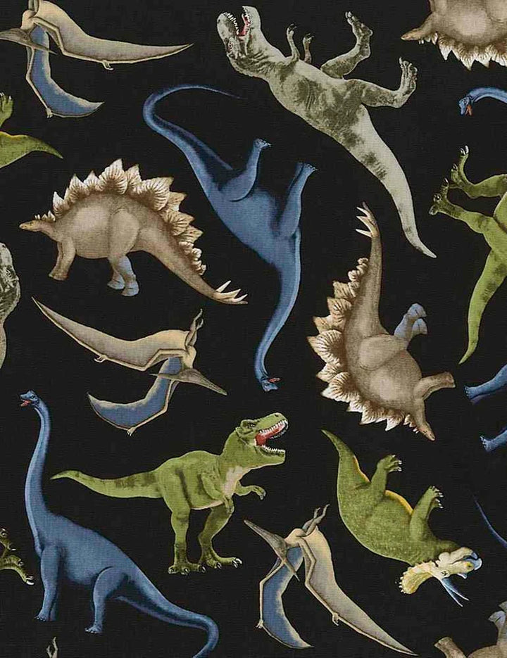 Dinosaur Fabric 1/2 Yard, Dinosaur Gathering, Dinosaur Cotton Fabric by Timeless Treasures, Dinosaur Gift Bed Quilt Wall Hanging