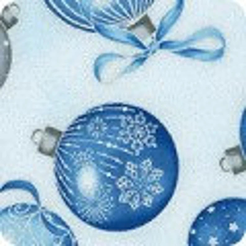 Quilt Kit Christmas Tree Silver/Blue Metallic 53"x69" , Holiday Flourish by Robert Kaufman, Christmas Gift Bed Quilt Wall Hanging