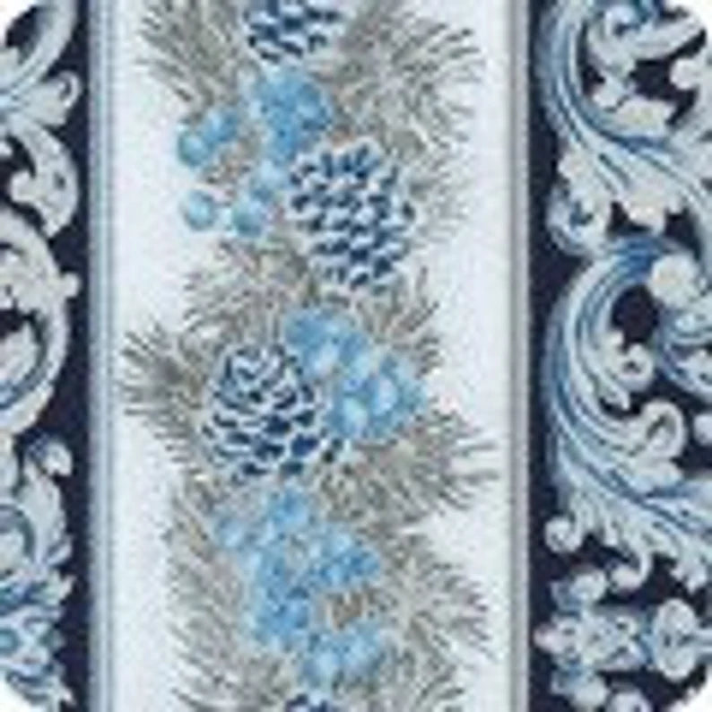Quilt Kit Christmas Tree Silver/Blue Metallic 53"x69" , Holiday Flourish by Robert Kaufman, Christmas Gift Bed Quilt Wall Hanging