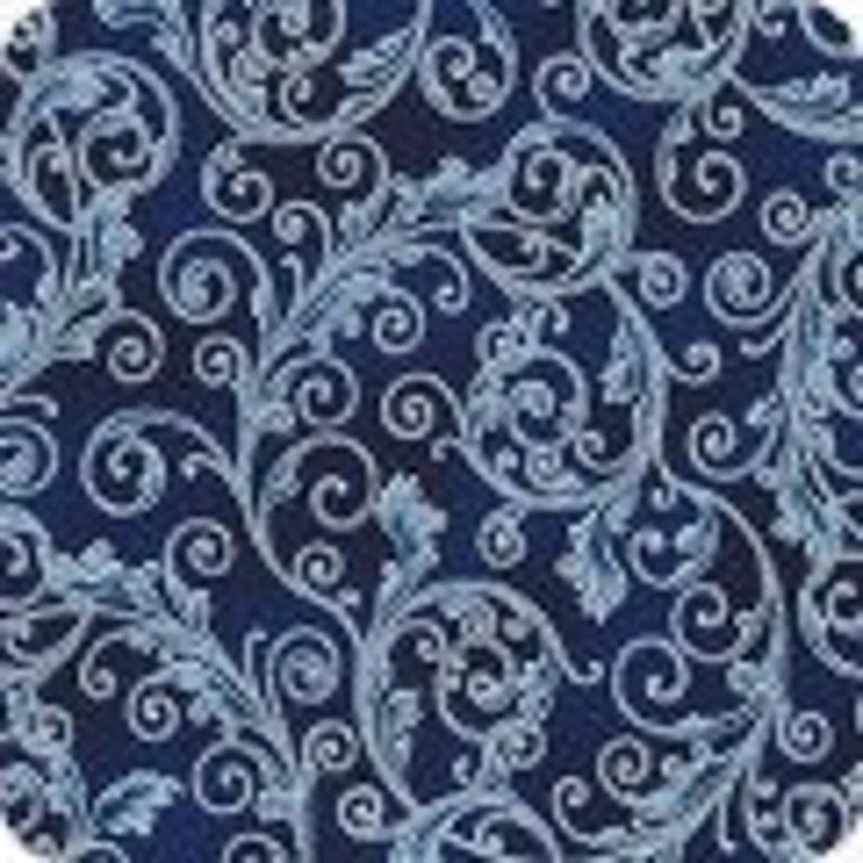 Quilt Kit Christmas Tree Silver/Blue Metallic 53"x69" , Holiday Flourish by Robert Kaufman, Christmas Gift Bed Quilt Wall Hanging