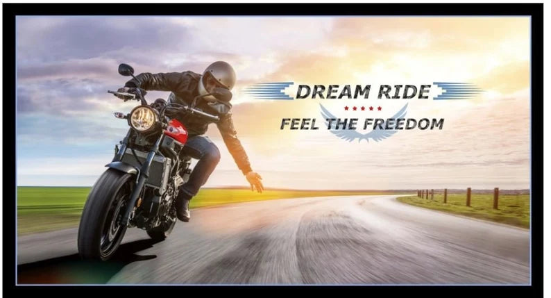 Dream Ride Road Bike Motorcycle Fabric Panel 44"x24", 628E-Black by Elizabeth's Studios, Motorcycle Fabric Panel Wall Hanging Bed Quilt