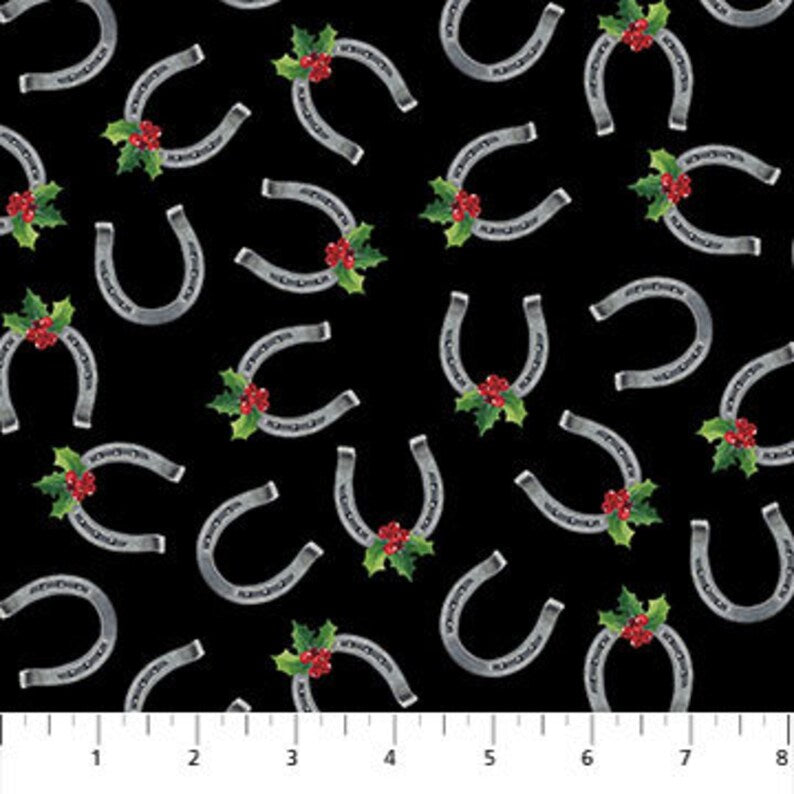 Quilt Kit 52"x71" Christmas Horses, Hay Its Christmas by Northcott Fabrics, Horses in Stable Bed Gift Quilt Christmas Quilt Wall Hanging