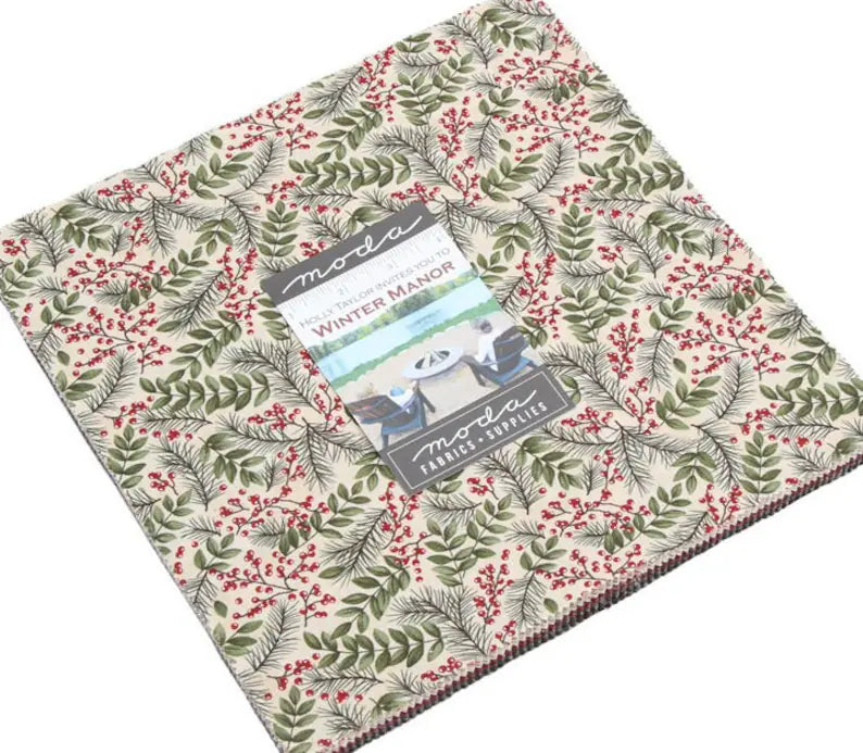 RARE Winter Manor Layer Cake 10"x10", 42 Precut Ten Inch Pieces, Holly Taylor Moda Fabrics, Discontinued, Christmas bed quilt runner