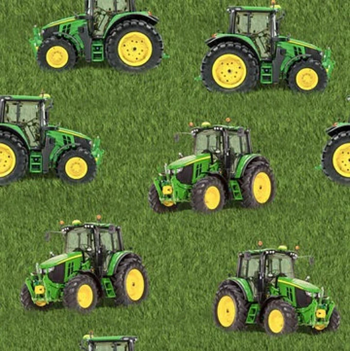 John Deere Tractor Fabric 1/2 yard, Green Tractor, Farm Tractor Bed Quilt Wall Hanging