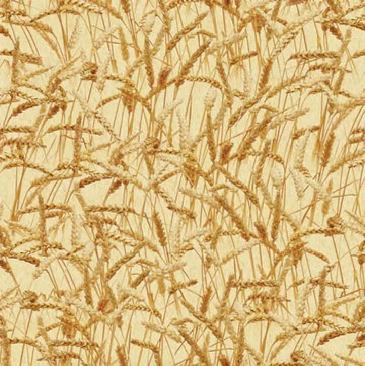 Wheat Fabric 1/2 yard, Green Tractor, Farm Tractor Bed Quilt Wall Hanging