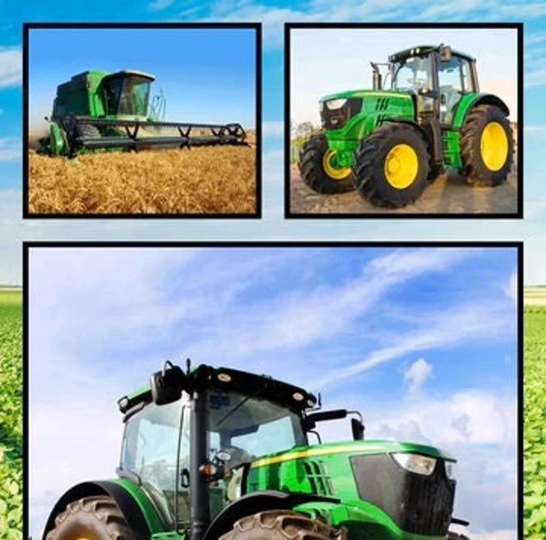 John Deere Tractor Fabric Panel 24"x43", Green Tractor, Farm Tractor Bed Quilt Wall Hanging