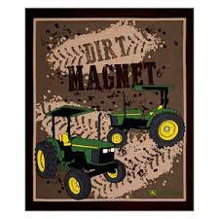 John Deere Tractor Fabric Panel 36"x43", Green Tractor, Farm Tractor Bed Quilt Wall Hanging
