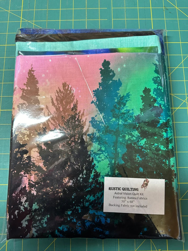 Quilt Kit 50"x68", Northern Light Quilt Kit using Aurora fabrics from Timeless Treasures, Night Sky Gift Bed Quilt Lap Twin Double Queen