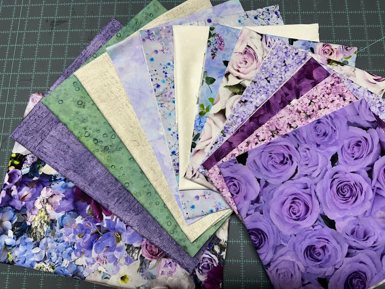 Quilt Kit Cross Love Letters 46"x60", Timeless Treasures Fabrics, Floral Gift Quilt Wall Hanging Lap Flowers Roses