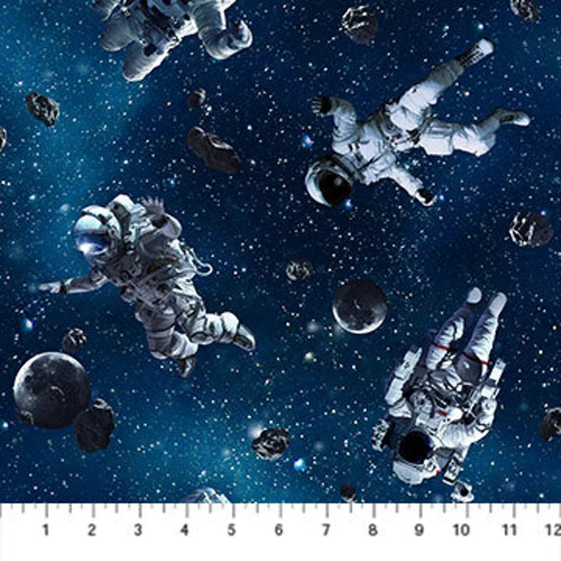 RARE Quilt Kit 60"x86", Universe fabrics by Northcott fabrics Bed Quilt Planets Earth Saturn Mars Jupiter Outer Space Pluto Astronauts