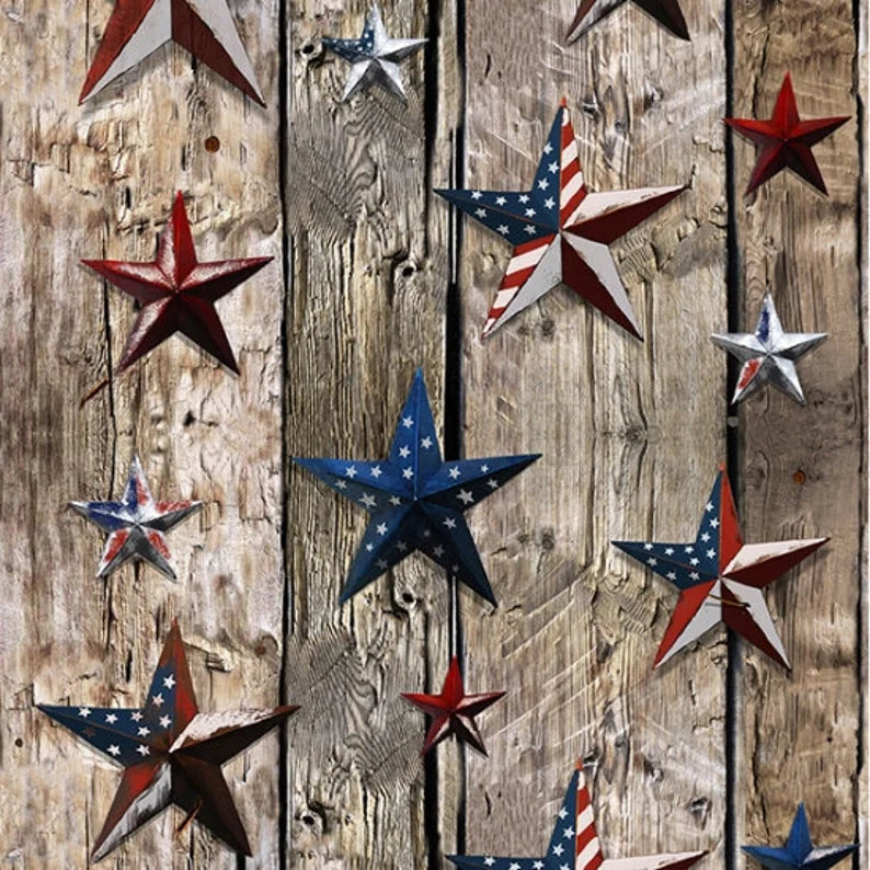 Quilt Kit 66”x88", Sun Up to Sun Down fabrics by Hoffman, Red Barn Horses Farm Lift Gift Bed Quilt Stream Cows USA Flag