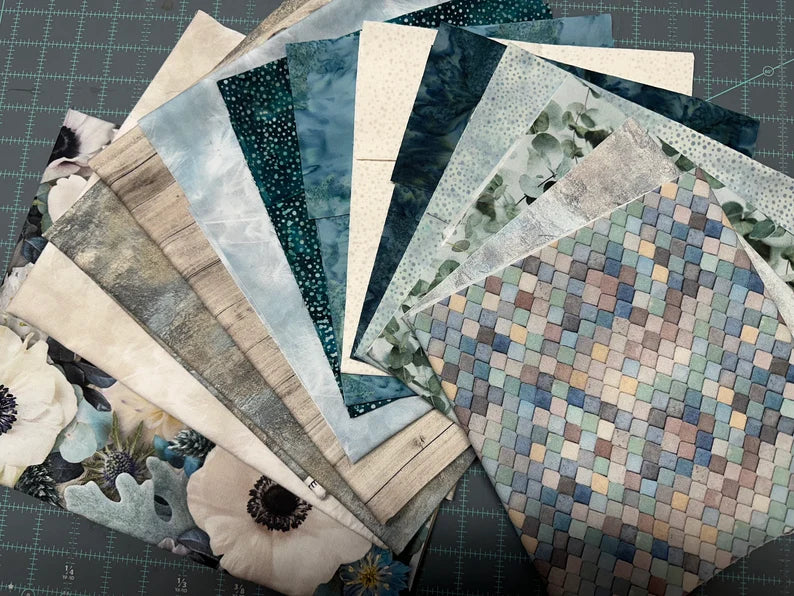 RARE Quilt Kit Farmhouse Blooms Cross 46"x60", Hoffman Fabrics, Floral Gift Quilt Wall Hanging Lap Flowers Woodgrain, Discontinued Fabric!