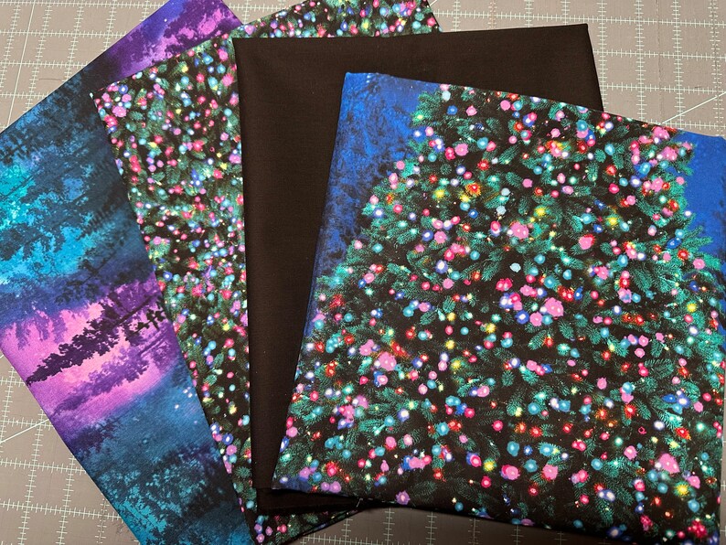 Quilt Kit 36"x54", Winter Light Quilt Kit using Aurora fabrics from Timeless Treasures, Night Sky Gift Bed Quilt Lap Twin Double Queen