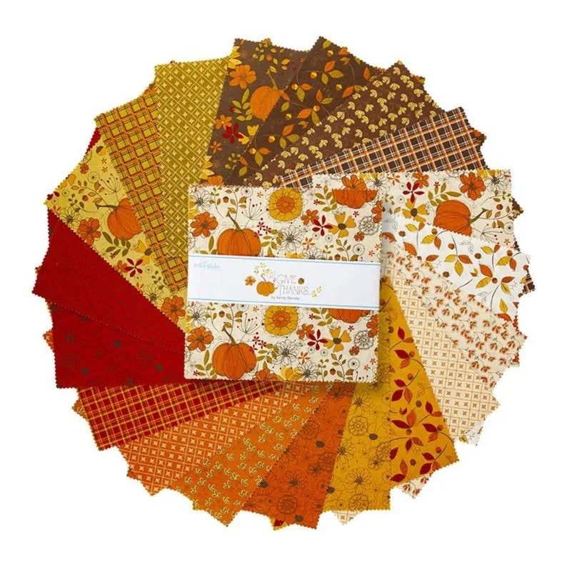Give Thanks Layer Cake 10"x10", Sandy Gervais 40 Precut Ten Inch Pieces, RARE discontinued, Fall Autumn Layer Cake quilt bed twin queen lap