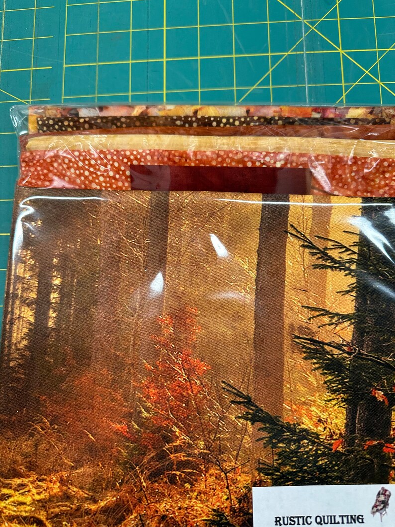 Quilt Kit Fall Forest 56"x70", Hoffman Fabrics, Fall Leaves Autumn Gift Quilt Wall Hanging Lap Queen