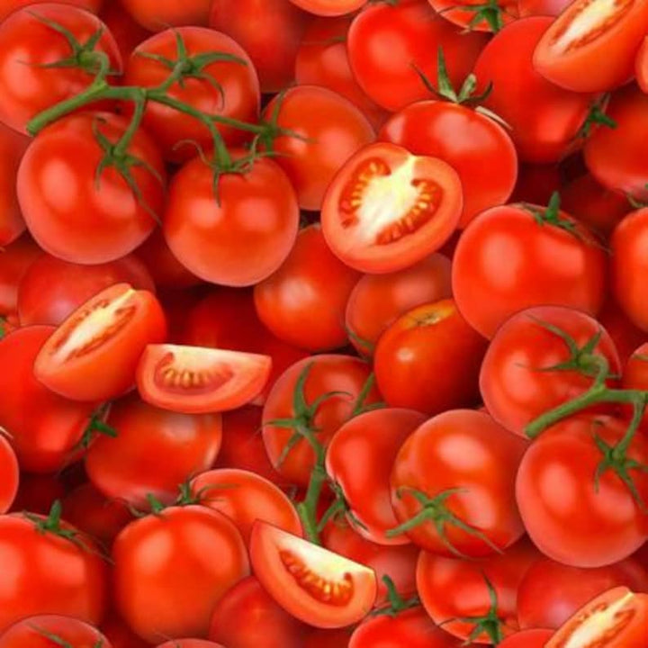 Tomatoes Fabric, Sold by the Half Yard, 436E-RED Elizabeth Studios, Food Fabrics