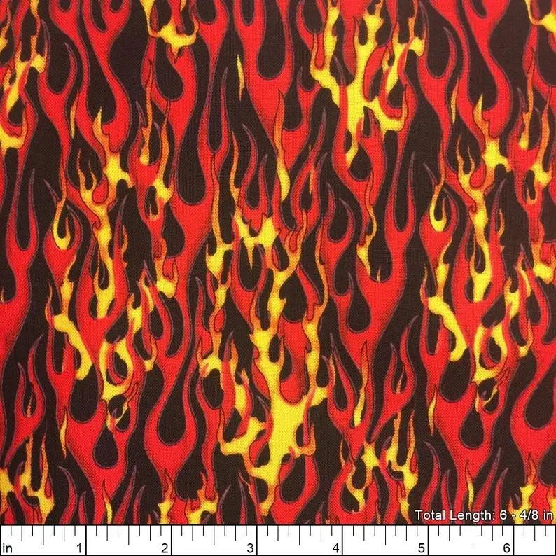 Flames Fabric 1/2 Yard,P144E-RED by Elizabeth's Studios, Wild Fire Firefighter Flames quilt wall hanging table runner blanket bed quilt