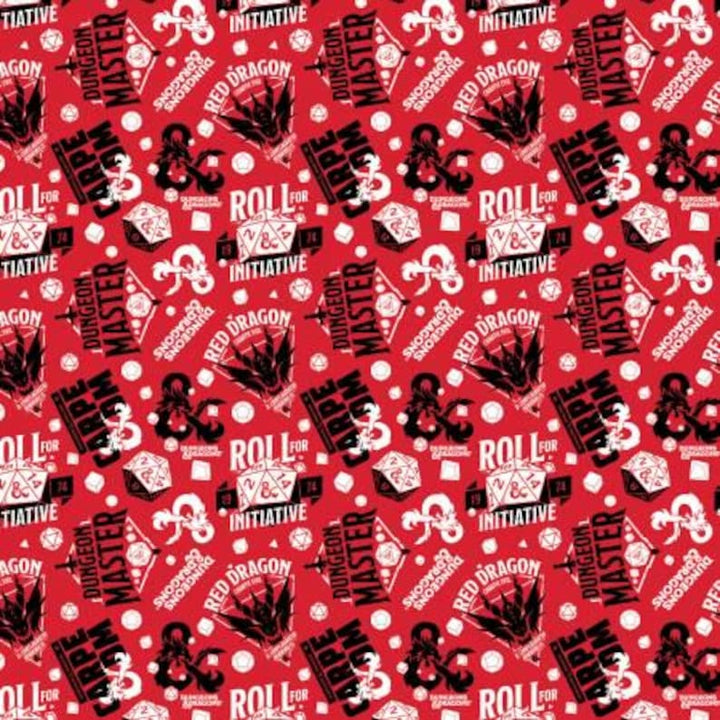 Dungeons & Dragons Fabric Sold by Half Yard, A95170129-1 Fabric by Camelot, Dungeons Gaming Gift Bed Quilt Wall Hanging