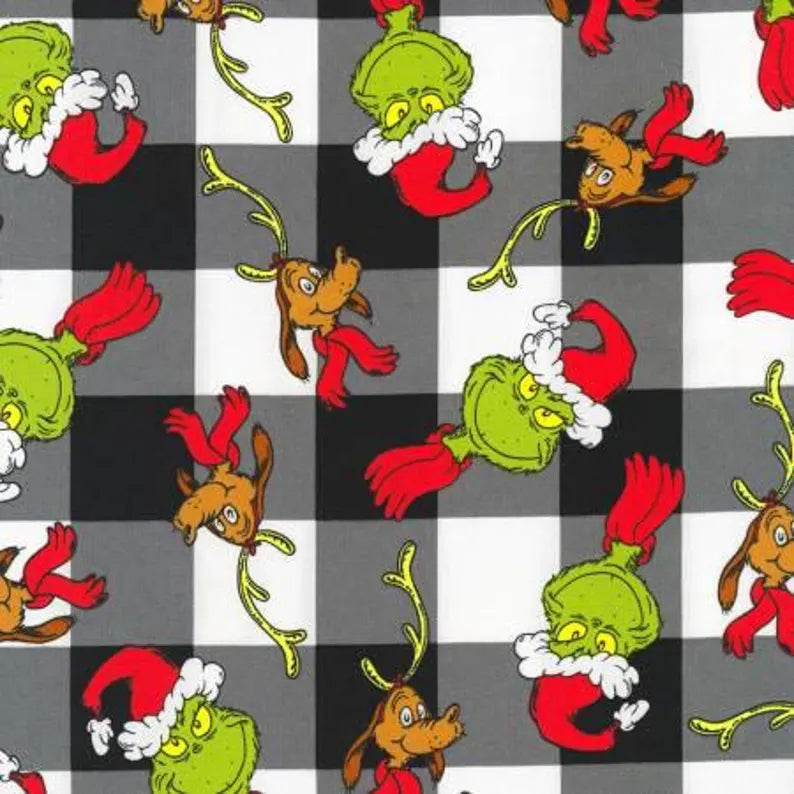 Grinch Fabric Sold by the Half Yard, ADE748752 Robert Kaufman, Grinch Blue Quilt Wall Hanging Placemats Table Runner Blanket Bag Gift