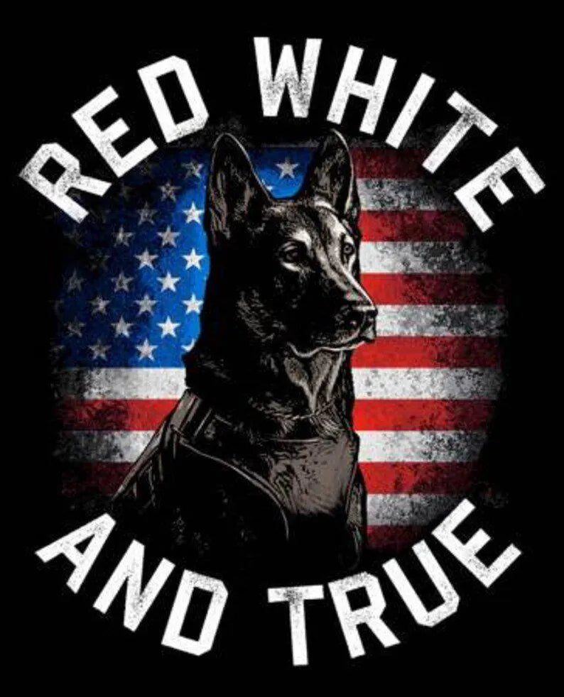 Red White and True Fabric Panel 36"x43", ML35393C fabric by David Textiles, Patriotic German Shepherd Dog American Flag Patriotic