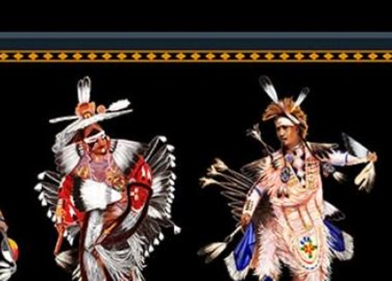 Native Spirit Pride Fabric 1/2 Yard, 32003E-Black by Elizabeth's Studio, Indigenous Quilt Blanket Wall Hanging Table Runner Placemats