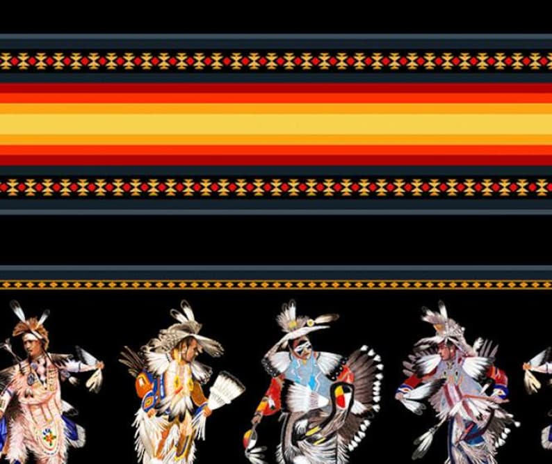 Native Spirit Pride Fabric 1/2 Yard, 32003E-Black by Elizabeth's Studio, Indigenous Quilt Blanket Wall Hanging Table Runner Placemats