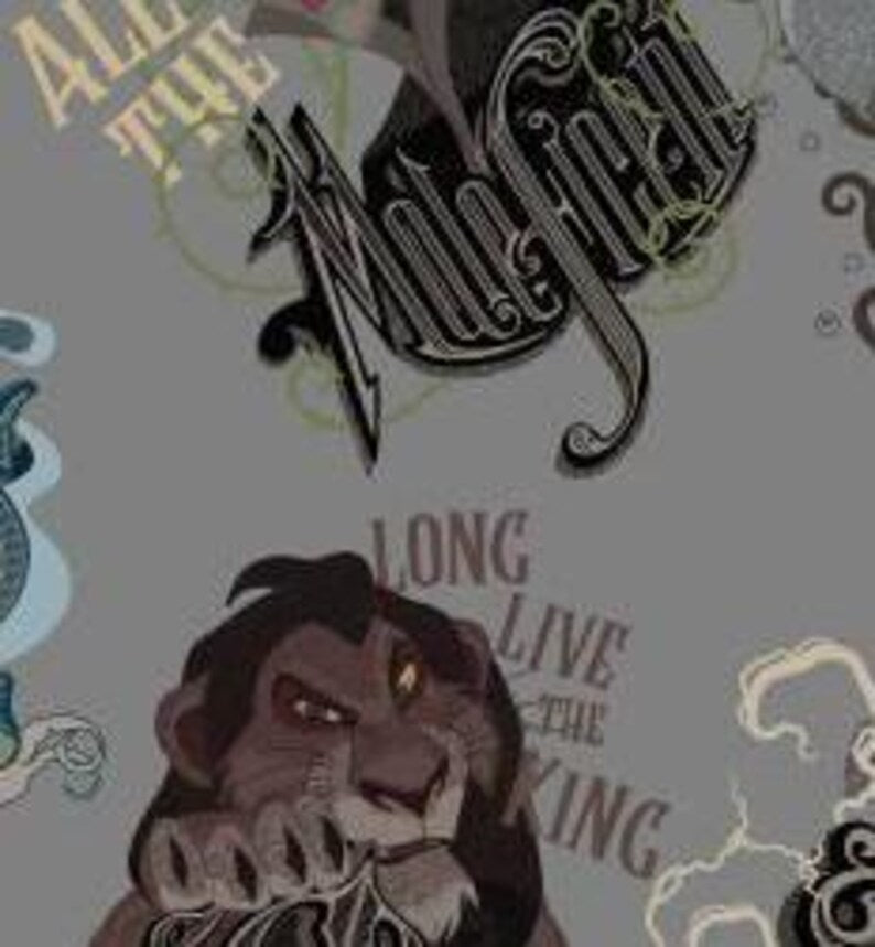 Villains 1/2 Yard, 74083A620715 Disney Villains, Ursella Maleficent Cruella Disney Female Villains Witch 100% cotton