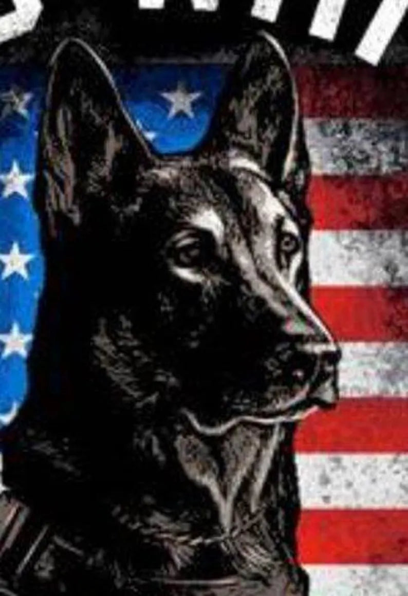 Red White and True Fabric Panel 36"x43", ML35393C fabric by David Textiles, Patriotic German Shepherd Dog American Flag Patriotic