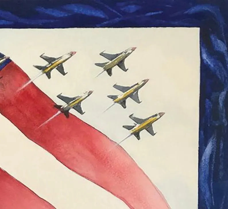 Coming Home Patriotic Fabric Panel 35"x44",PD14435R-PANEL fabric by Riley Blake, American Flag background