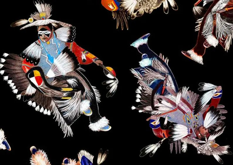 Native Spirit Pride Fabric 1/2 Yard, 32004E-Black by Elizabeth's Studio, Indigenous Quilt Blanket Wall Hanging Table Runner Placemats