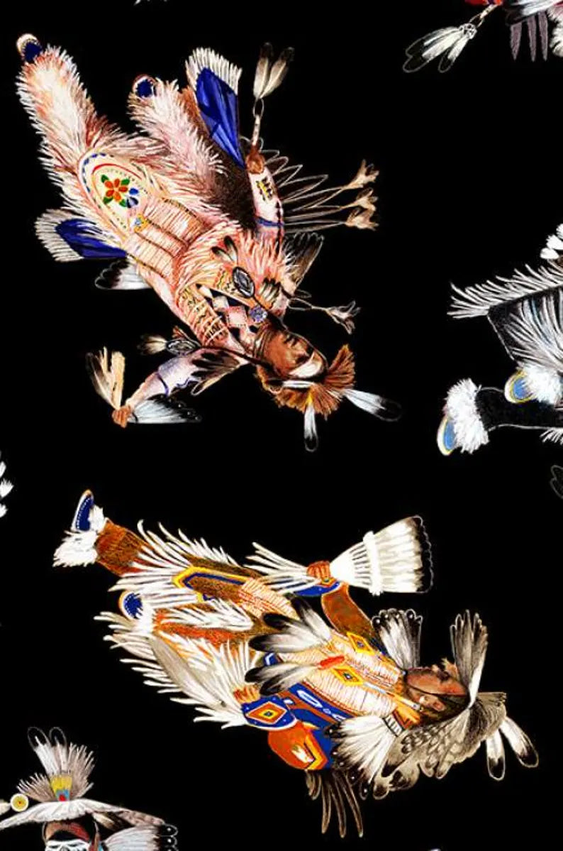 Native Spirit Pride Fabric 1/2 Yard, 32004E-Black by Elizabeth's Studio, Indigenous Quilt Blanket Wall Hanging Table Runner Placemats