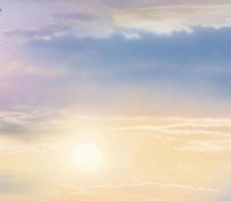 Sky Fabric 1/2 yard, # 5016-Multi by Elizabeth Studios, Landscape Sky Birds, Landscape Fabrics, Air Sky Birds Flying Bed Gift Quilt Wall