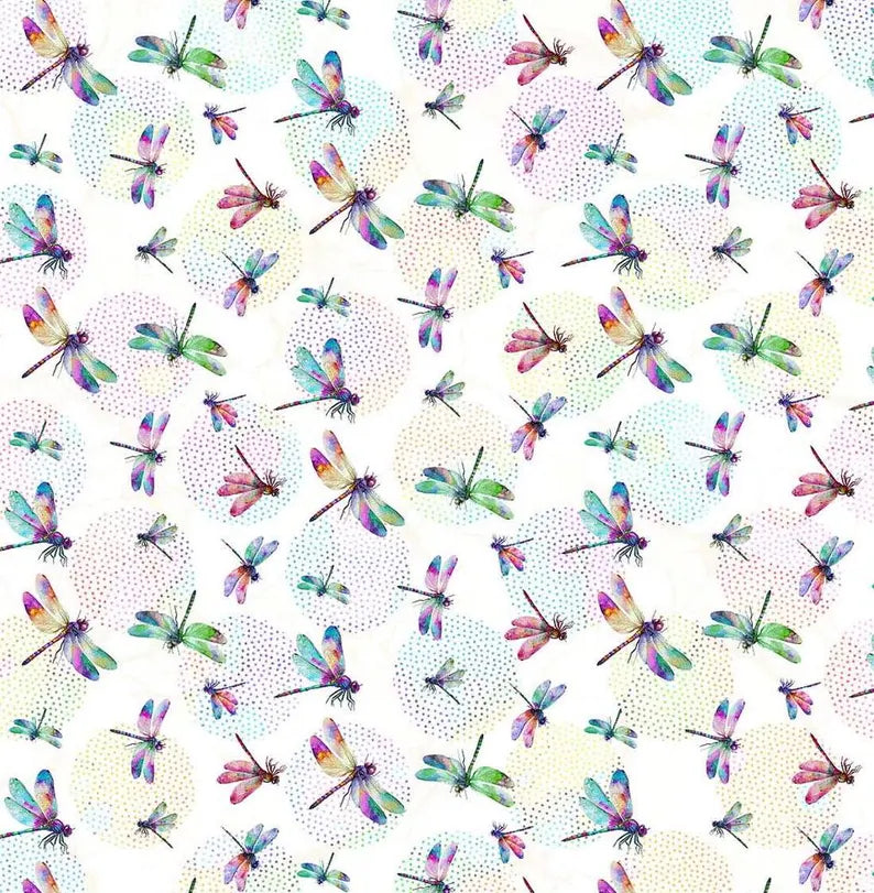 RARE Teal Dragonfly Dance Quilt Kit 54x72", Northcott Fabrics, Floral Gift Quilt Hanging Throw Flowers, Discontinued, Backing Available