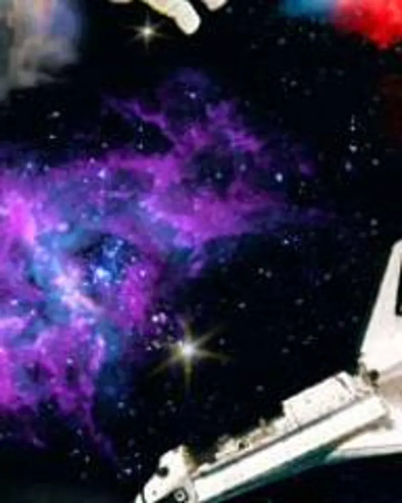 Astronauts Fabric 1/2 yard, Black Space # 1298E-BLK by Elizabeth Studios, Planets in Outer Space, Universe Planets bed gift quilt, wall