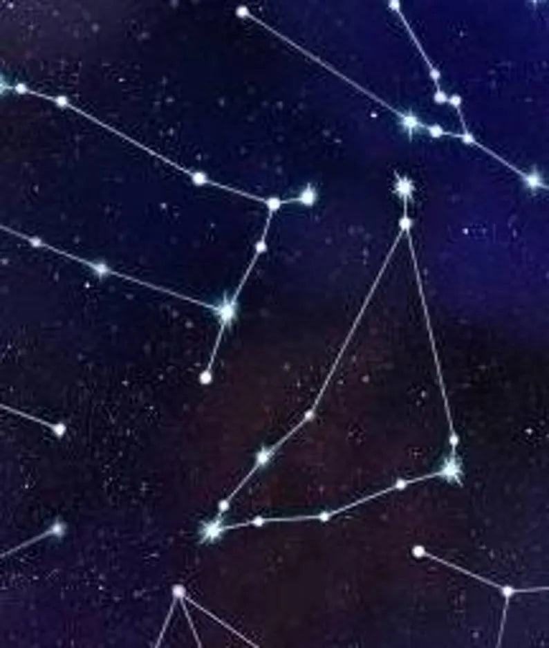 Constellations Sky Fabric 1/2 yard, Black Space # 582E-RYL by Elizabeth Studios, Outer Space Fabric, Universe Bed Quilt, Wall Hanging