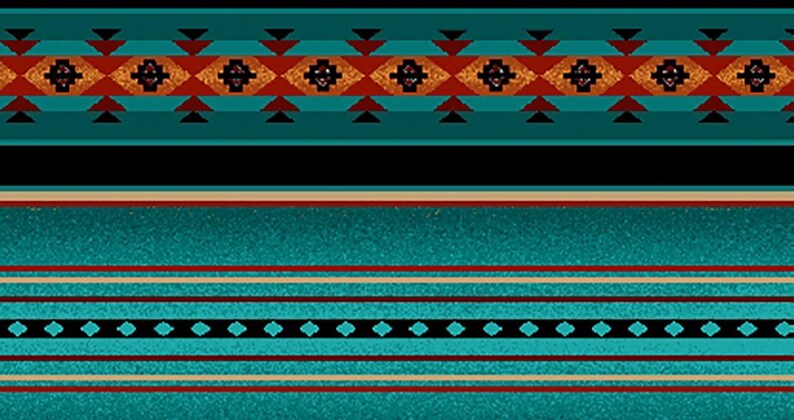 Native Indigenous Fabric 1/2 Yard, 201-Turquoise by Elizabeth's Studio, Indigenous Quilt Blanket Wall Hanging Runner Ribbon Skirt