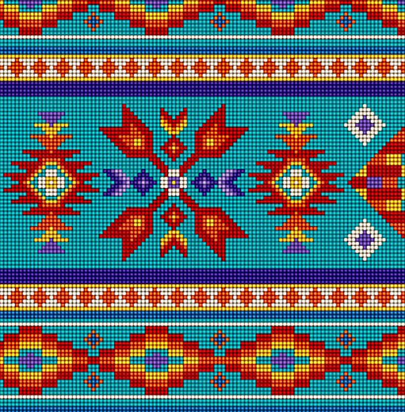 Native Indigenous Fabric 1/2 Yard, 450-Turqoise by Elizabeth's Studio, Indigenous Quilt Blanket Wall Hanging Runner Ribbon Skirt