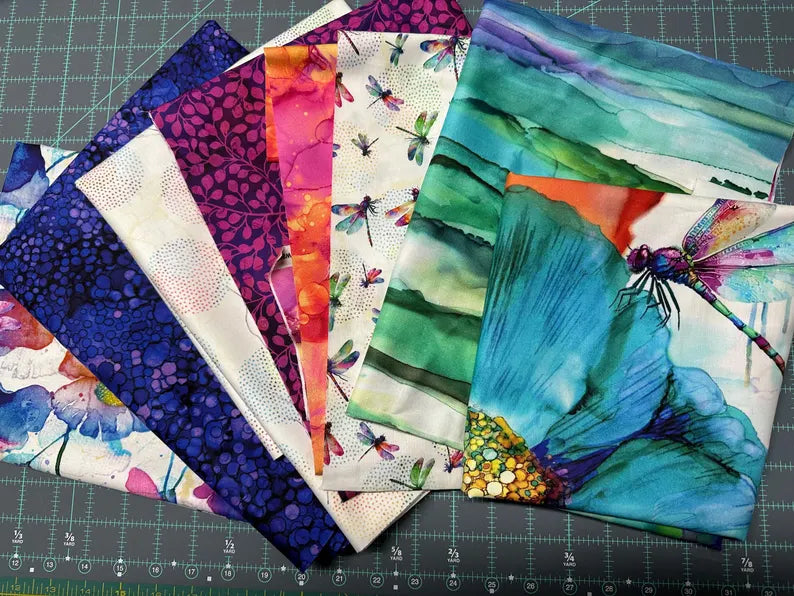 RARE Magenta Dragonfly Dance Quilt Kit 54x72", Northcott Fabrics, Floral Gift Quilt Hanging Throw Flowers, Discontinued, Backing Available