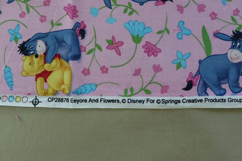 Eeyore Pooh Fabric 1/2 Yard, 11307 by Springs Creative, Eeyore Pooh Bed Gift Blanket Quilt Toddler Disney Crib Twin