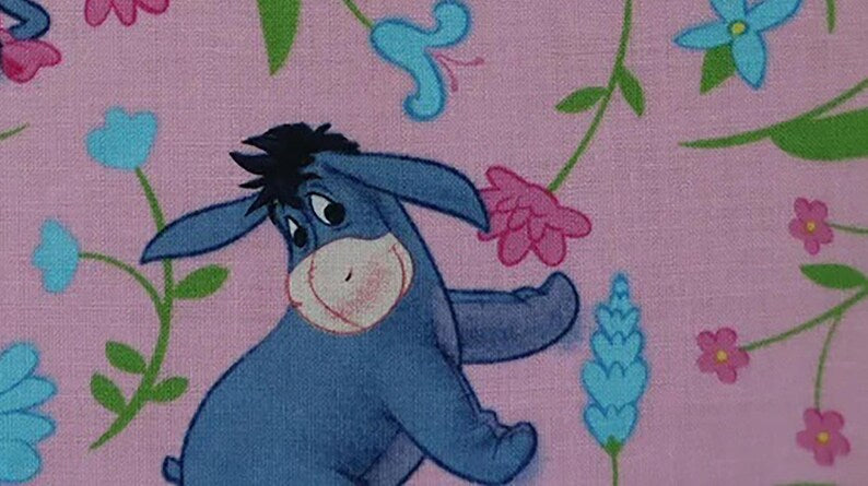 Eeyore Pooh Fabric 1/2 Yard, 11307 by Springs Creative, Eeyore Pooh Bed Gift Blanket Quilt Toddler Disney Crib Twin