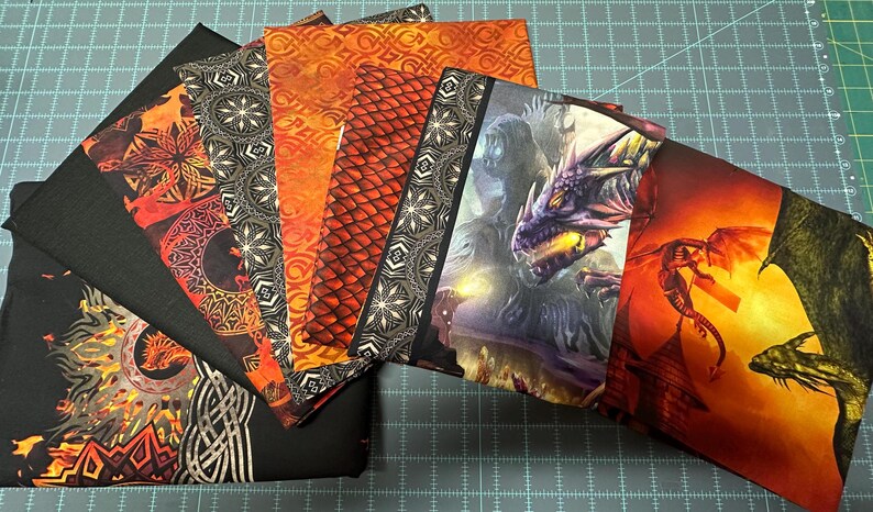 Dragons Red Quilt Kit 76"x92", using In the Beginning Fabrics, Dragon Gift Bed Quilt Lap Twin Double Queen