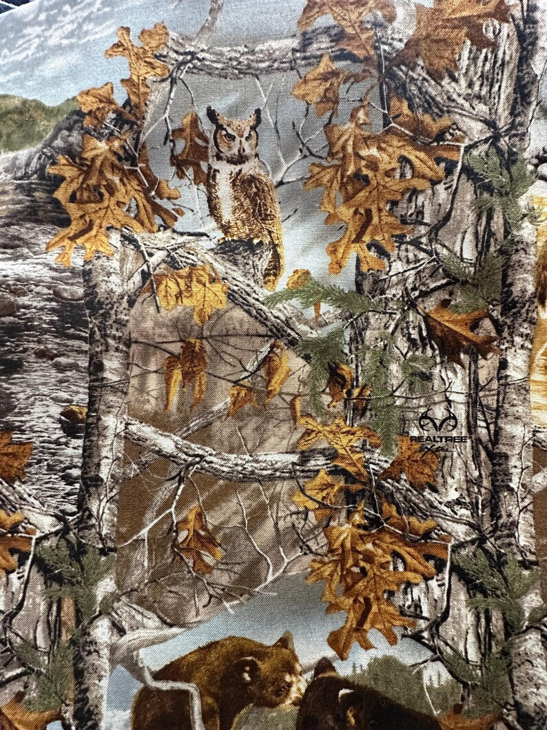 Moonlit Night Realtree Fabric 1/2 Yard, 46507 Realtree Fabric, Wildlife Lovers Gift Bed Quilt Wall Hanging