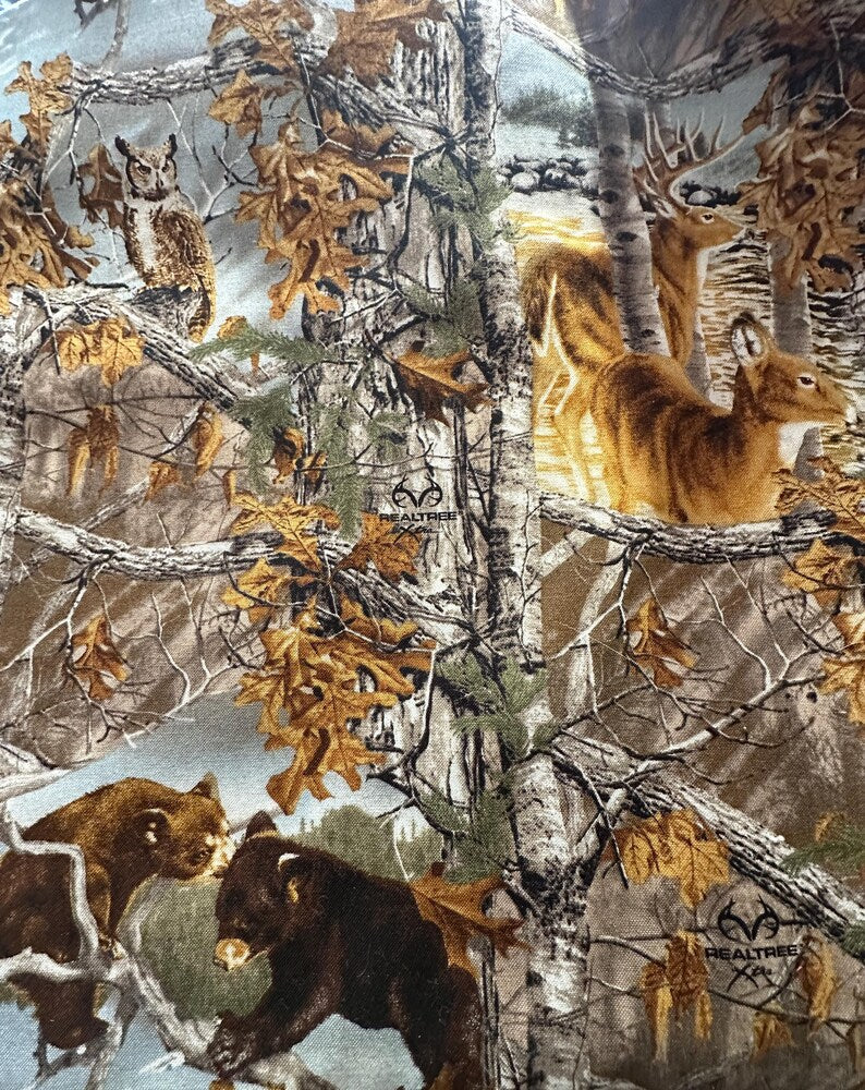 Moonlit Night Realtree Fabric 1/2 Yard, 46507 Realtree Fabric, Wildlife Lovers Gift Bed Quilt Wall Hanging