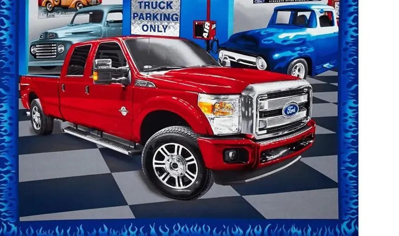 RARE Ford F150 Truck Fabric Panel 44" x 36", RARE Blue Truck Fabric Panel, Sykel Fabrics, Discontinued Gorgeous Fabric