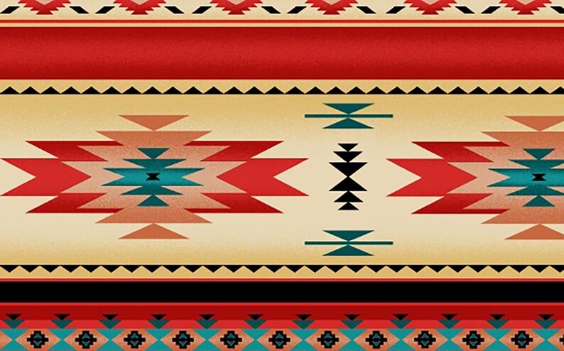 Native Indigenous Fabric 1/2 Yard, 201-Red by Elizabeth's Studio, Indigenous Quilt Blanket Wall Hanging Runner Ribbon Skirt