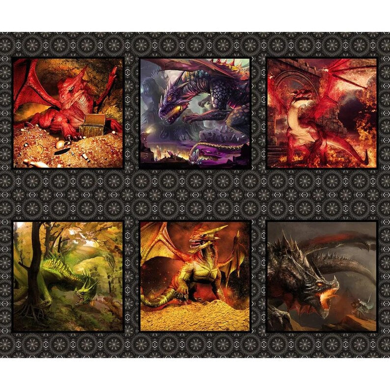 Dragons Red Quilt Kit 76"x92", using In the Beginning Fabrics, Dragon Gift Bed Quilt Lap Twin Double Queen