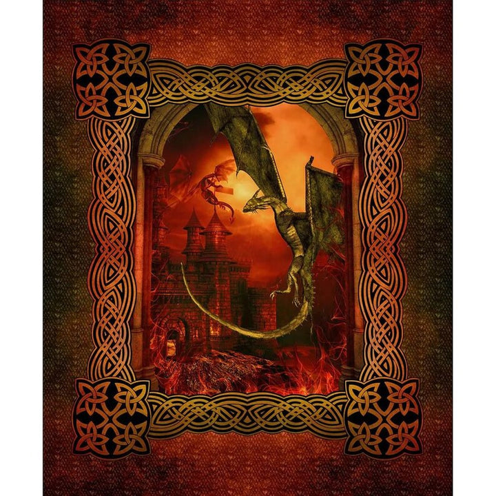 Dragons Red Quilt Kit 76"x92", using In the Beginning Fabrics, Dragon Gift Bed Quilt Lap Twin Double Queen