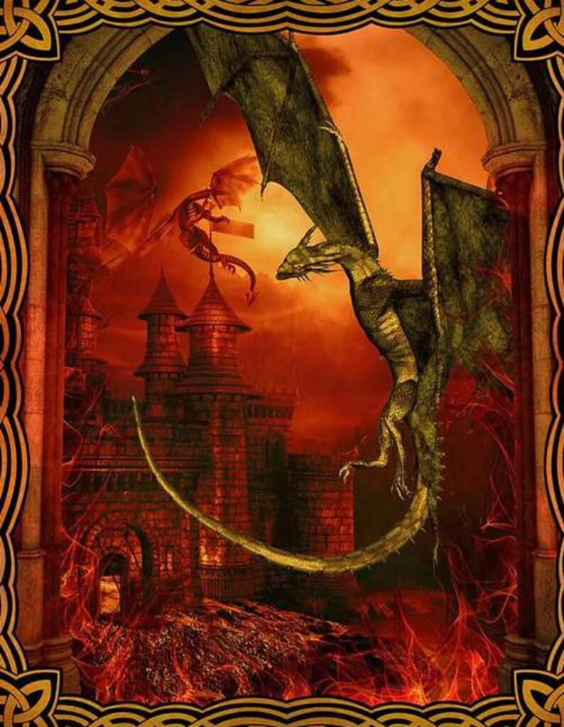 Dragons Red Quilt Kit 76"x92", using In the Beginning Fabrics, Dragon Gift Bed Quilt Lap Twin Double Queen